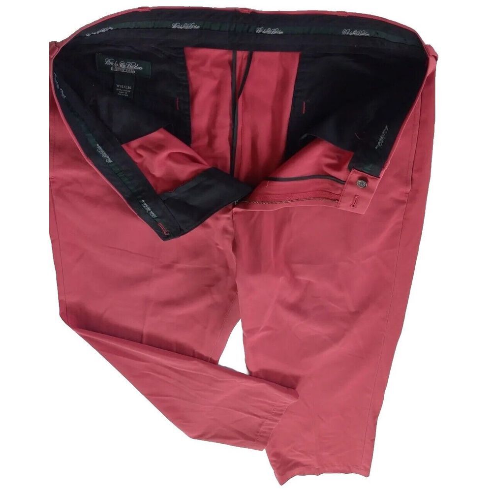 Brooks Brothers Men's Slim Fit Chino Pants 36WxL30 Crimson‎ Red Cotton Stretch